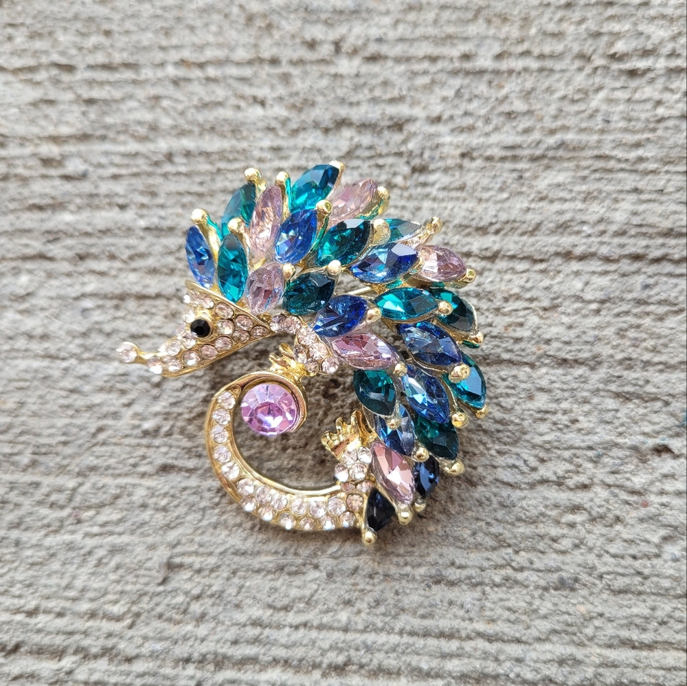 Crystal Hedgehog Brooch NWT